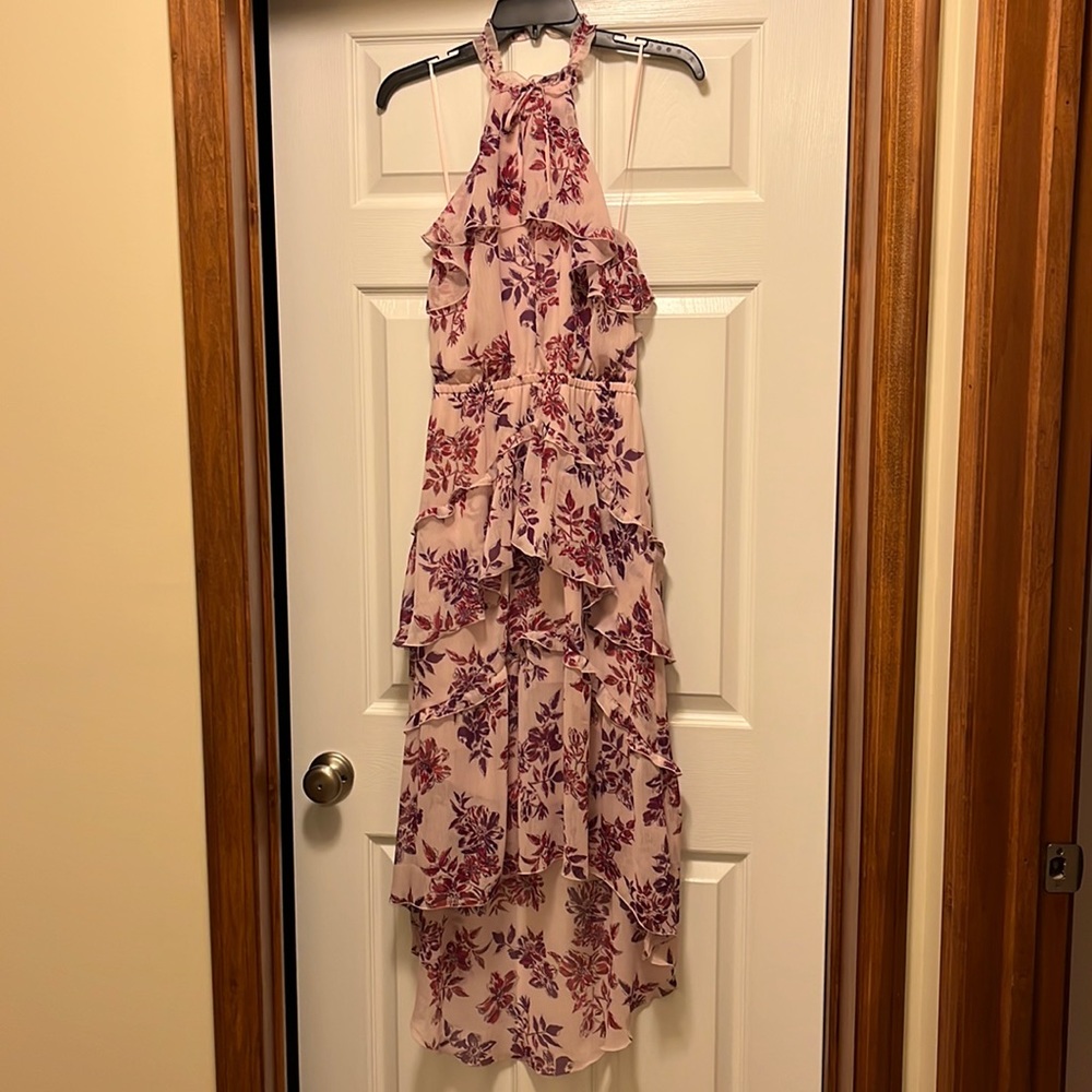 Express Low High Floral Halter Dress. Size Small